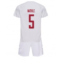 Dänemark Joakim Maehle #5 Auswärts Trikotsatz Kinder WM 2022 Kurzarm (+ Kurze Hosen)